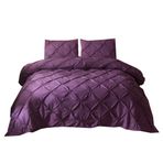 Mor Çiçek Nevresim Takımı Nevresim 220x240 cm Fermuarlı + Yastık Kılıfı 50x75 cm 3D Tutam Klipsli Tasarım Üç Parça Set
