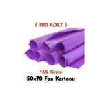 Mor Fon Kartonu 50X70 cm 100'LÜ Paket 160 gr Renkli Fon Kartonu