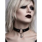 Mor Haç Detaylı Choker Kolye Kadın | Gotik Boyunluk Kolye | Punk Alternatif Moda Aksesuarı | Ayarlanabilir Yaka Kolyesi GTK7
