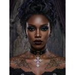 Mor Haç Detaylı Choker Kolye Kadın | Gotik Boyunluk Kolye | Punk Alternatif Moda Aksesuarı | Ayarlanabilir Yaka Kolyesi