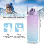 Mor Kapak 2000 ml Zaman Ölçeği Ilham Verici Su Şişesi Degrade Renk Su Kapaklı Bardak Taşınabilir Spor Salonu Şişe 2 Litre (Yurt Dışından) - Renkli - Water Pots