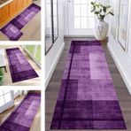 Mor Kaymaz Yıkanabilir Koridor Yolluk Halı 60X400CM Mutfak Oturma Odası Yatak Odası Kapı Paspasları Giriş Dekoru için Çamaşır Odası Koridorlar için Uzun Alan Halısı
