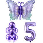 Mor Kelebek 5 Yaş Folyo Balon Set