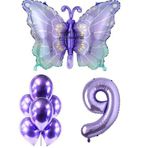 Mor Kelebek 9 Yaş Folyo Balon Set
