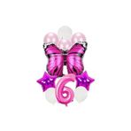 Mor Kelebek Folyolu Yaş Balon Set, 6
