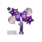 Mor Kelebek Mor Rakam Folyo Balon Set, 1