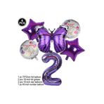 Mor Kelebek Mor Rakam Folyo Balon Set, 2