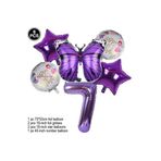 Mor Kelebek Mor Rakam Folyo Balon Set, 7