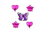 Mor Kelebek Pembe Folyo Balon Seti