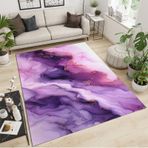 Mor Mermer Doku Alan Halısı Kaymaz Çocuk Halısı Oturma Odası için Makinede Yıkanabilir Halı 100x150 cm