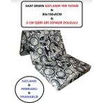 Mor Minder Katlanır Yer Yatağı Tek Kişilik Sünger Katlanır Yatak 80X180 cm 8 cm Gri Kalın Sünger Saatmodel - 80 x 180 cm