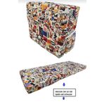 Mor Minder Katlanır Yer Yatağı Tek Kişilik Sünger Minder Yatak 90x190X 10 cm GRİ KALIN SÜNGER LOVE DESEN