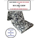 Mor Minder Katlanır Yer Yatağı Tek Kişilik Sünger Minder Yatak 90X190X 10 cm Gri Kalın Süngersaatdesen - 90 x 190 x 10 cm