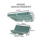 Mor Minder Salıncak Minder Seti Tenteli Salıncak Minder Seti Yeşil Beyaz 2 Kişilik Süngerli Işbir Gri Sünger