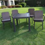 Mor Minder Sandalye Minderi Yıkanabilir Fermuarlı Lastikli 4'lü Gri 4 cm Sünger Alt 42X42 Sırt 42X42 - 42 X 42