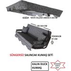 Mor Minder Süngersiz Tenteli Bahçe Salıncağı 3 Kişilik Gri Kumaş Seti Modern Tasarım - Gri - Siyah