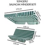 Mor Minder Tenteli Salıncak Minder Seti Yeşil Beyaz 2 Kişilik Süngerli Işbir Gri Sünger - Beyaz - Yeşil