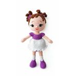 Mor Misket Bebek Amigurumi Organik Oyuncak