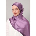 Mor Monogram Twill İpek Eşarp