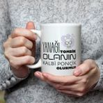 Mor Mürekkep Yanağı Tombik Olanın Baskılı Beyaz Kupa - Açık Gri - Beyaz - 200 ml