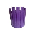 Mor Plastik Çit Desenli Saksı, Dekoratif Bahçe Saksısı, Dayanıklı Malzeme, Şık Tasarım 18x17