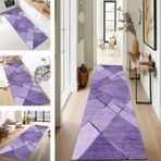 Mor Polyester Uzun Koridor Yolluğu Halı Kaymaz Yıkanabilir Zemin Yolluğu 70X450CM Metre Tarafından Özelleştirilmiş Koridor Mutfak Giriş Yolu Oturma Odası Yatak Odası Uzun Halı Yolluk Paspasları