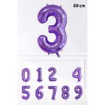 Mor Rakam Folyo Balon Büyük Boy Mor Sayı Yaş Balonu 85cm 34inç