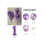 Mor Rakamli 1 Yaş Balon Set