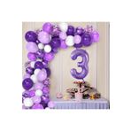Mor Rakamli Mor Balon Zincir Set, 3