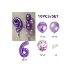 Mor Rakamli Yaş Balon Set, 6 321061502