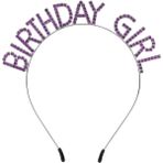 Mor Renk Kristal Taşlı Dkttk Birthday Girl Yazılı Taç 16X17 cm - 1 - 3 Yaş - Renkli
