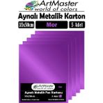 Mor Renkli 35X50 Metalik Aynalı Fon Kartonu 5 Adet 1 Paket Artmaster Metalik Aynalı Fon Kartonu - Standart
