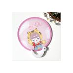 mor salkım home Japon tarzı katlanabilir yelpaze (minik kız figürlü) çap 21 cm