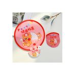 mor salkım home Japon tarzı katlanabilir yelpaze (minik köpek figürlü) çap 21 cm