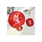 mor salkım home Japon tarzı katlanabilir yelpaze (tavşan figürlü) çap 21 cm