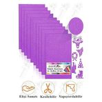 Mor Simli Karton A4 20x30 cm 10 lu 1 Paket Simli Fon Kartonu Parıltılı Kağıt Anasınıfı Kreş Etkinlik Proje