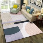 Mor ve Pembe Geometrik Tasarım Mutfak Oturma Odası Halısı 200X300CM Kaymaz Çocuk Odası Halısı Ofis Koltuğu Mat Mutfak için Halı Koruyucu Şık ve Fonksiyonel