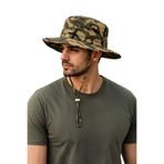 Mora Fit Kamuflaj Safari Şapka Outdoor Balıkçı Şapkası Geniş Siperlikli Ayarlanabilir İpli Unisex