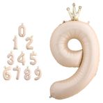 MORAINJAY 100 cm (40 inç) karamel sayı balonları, taçlı (0 – 9) – Doğum günleri, düğünler, gelin partileri, nişan, fotoğraf çekimleri, bebek partileri, mezuniyet kutlamaları ve yıl dönümleri için büyük folyo
