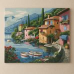 Moranka Sayılarla Boyama Tuval Seti Fırça Boya Dahil (Çıtalı) 40X50 cm -Göl Evi - 40 cm X 50 cm