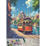 Moranka Sayılarla Boyama Tuval Seti Fırça Boya Dahil (Çıtalı) 40X50 cm - Nostalji