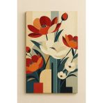 Moranka Sayılarla Boyama Tuval Seti Fırça Boya Dahil (Çıtalı) 40X50 cm - Ritmik Çiçekler