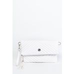 MORCA Kadın Clutch Portföy Çantası Uzun Askılı - Beyaz