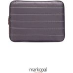 Morca Macbook Kılıf Notebook Çanta Tablet Laptop Kılıfı 13"-13,3" Çizgili Su Geçirmez Kumaş Gri - 34*25*2cm