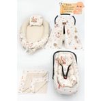 Mordesign Ortopedik Puset Minder, Carsaf, Ortu, Pike Ve Anne Yani Babynest Yatak 6'Li Set, Animal Serisi