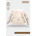 mordesign Peluş Tavşan Yastık, Sevimli Tavşan Nakışlı Kırlent, Peluş Tavşan Oyuncak, Morbunny Seri Beyaz 30 x 30