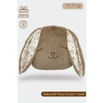 mordesign Peluş Tavşan Yastık, Sevimli Tavşan Nakışlı Kırlent, Peluş Tavşan Oyuncak, Morbunny Seri Kahverengi 30 x 30