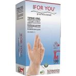 MORE FOR YOU Tek Kullanımlık Termo Vinil Eldiven Şeffaf Renk L Beden 100'lü Dayanıklı Malzeme