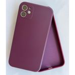 More Gsm iPhone 11 ile Uyumlu Köşeli Kalıp Lansman içi Kadife Soft Esnek Yapıya Sahip Darbeye Dayanıklı Sıvı Silikon Kılıf (Bordo)