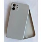 More Gsm iPhone 11 ile Uyumlu Köşeli Kalıp Lansman içi Kadife Soft Esnek Yapıya Sahip Darbeye Dayanıklı Sıvı Silikon Kılıf (Krem)